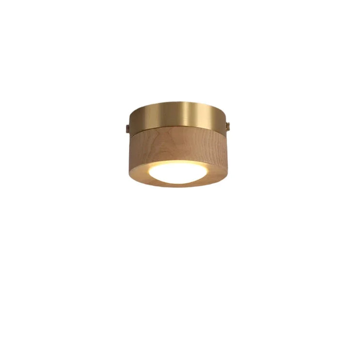 Energy-efficient wooden LED ceiling lamp. Stylish walnut finish, ideal for modern bedroom or hallway.