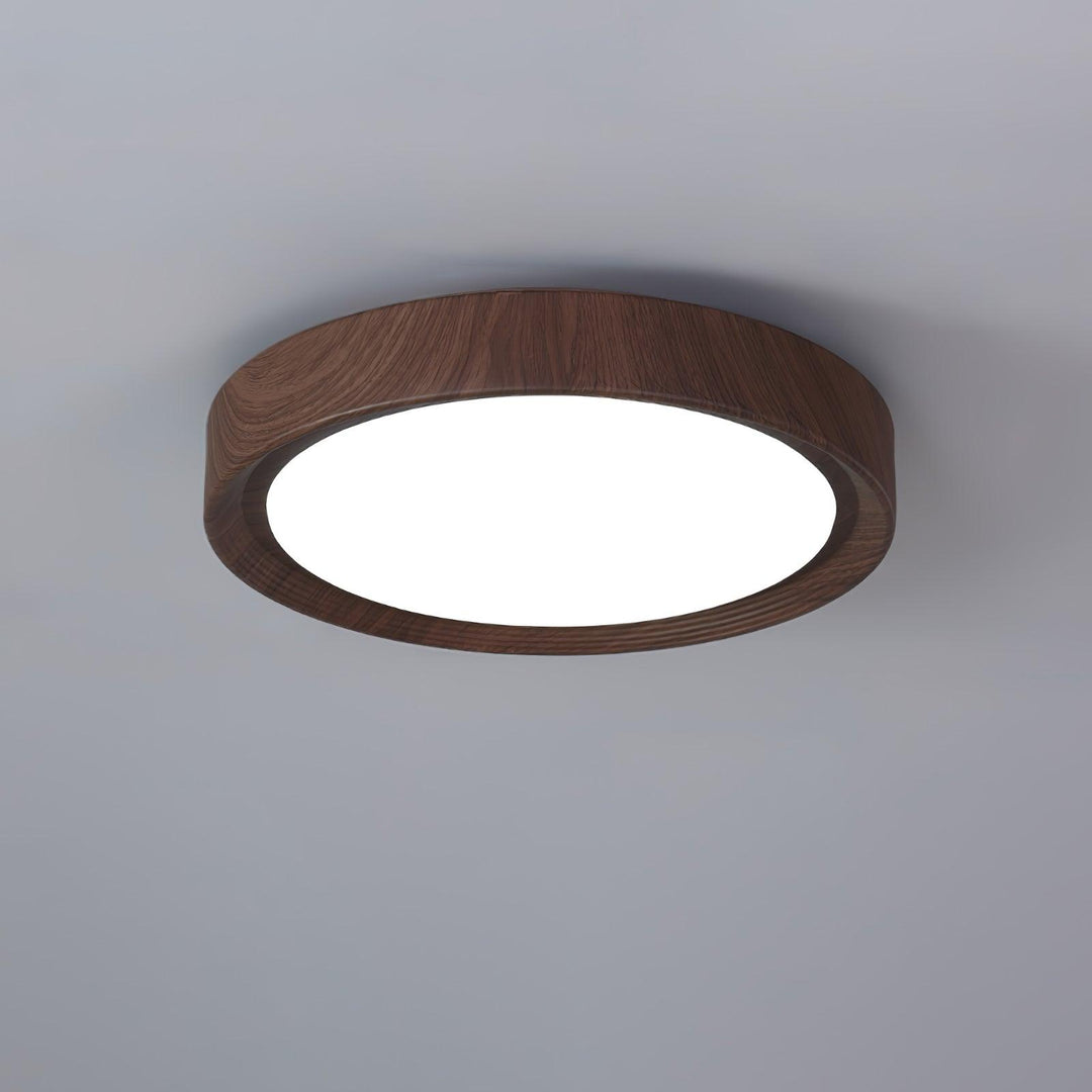 Stylish modern round LED flush mount, dimmable for custom lighting.