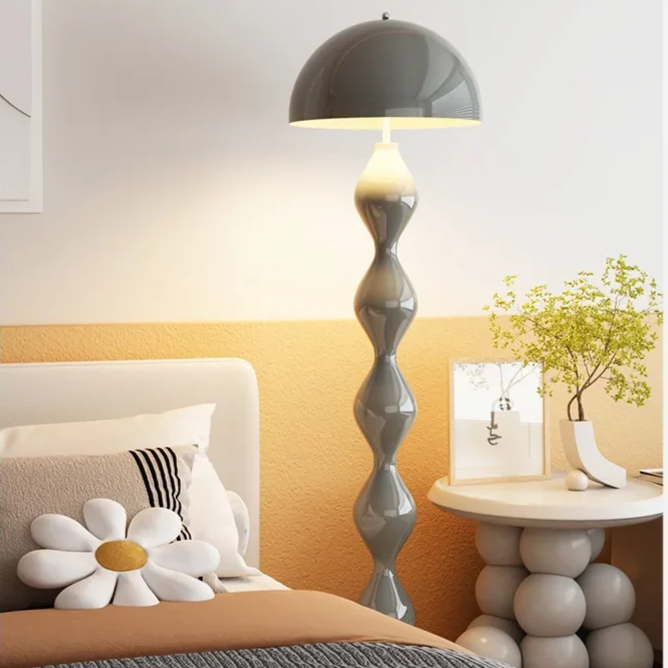 Stylish living room floor lamp, an LED light with a modern Scandinavian design and dimmable feature.