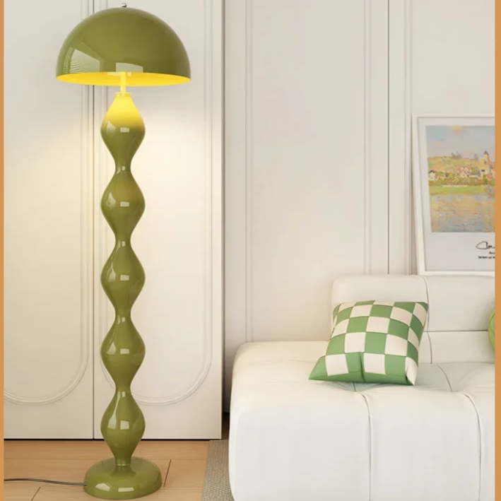 Bedroom lighting solution: modern Scandinavian floor lamp with energy-efficient LED.