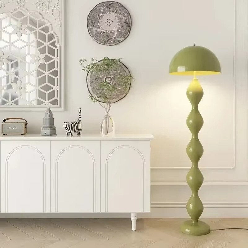 Dimmable LED floor lamp, a modern lighting fixture for luxurious bedroom or living spaces.