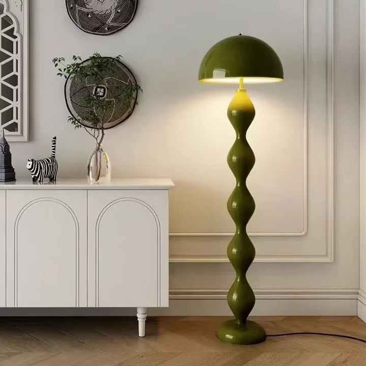 Contemporary LED floor lamp with Scandinavian design, offering ambient light for modern homes.