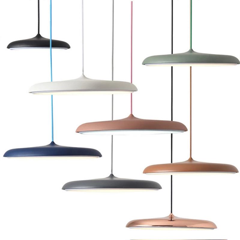 Minimalist Scandinavian LED ceiling light, modern design, enhances home style.