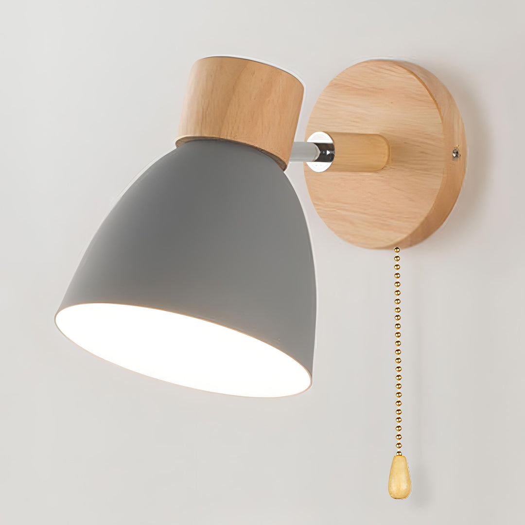 Sleek Nordic minimalist wall lamp, ideal for bedroom or hallway decor with a pull switch.