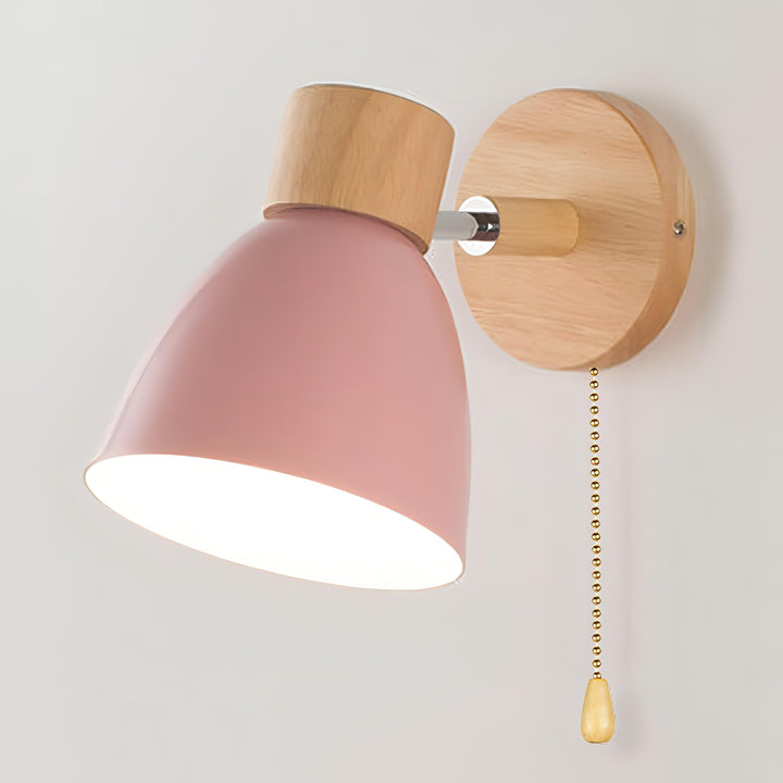 Minimalist bedroom wall light featuring an easy-to-use pull switch, enhances modern home decor.
