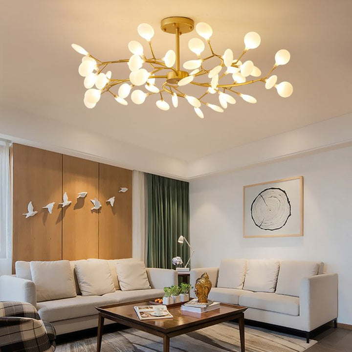 Unique black branch design chandelier, perfect for a chic modern interior.