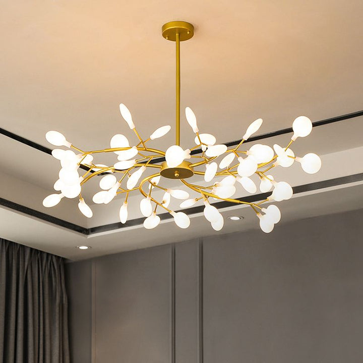 Modern black branch chandelier, a stunning sculptural LED ceiling light.