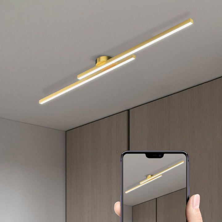 Modern semi-flush LED ceiling lamp for bedrooms, energy-saving and decorative.
