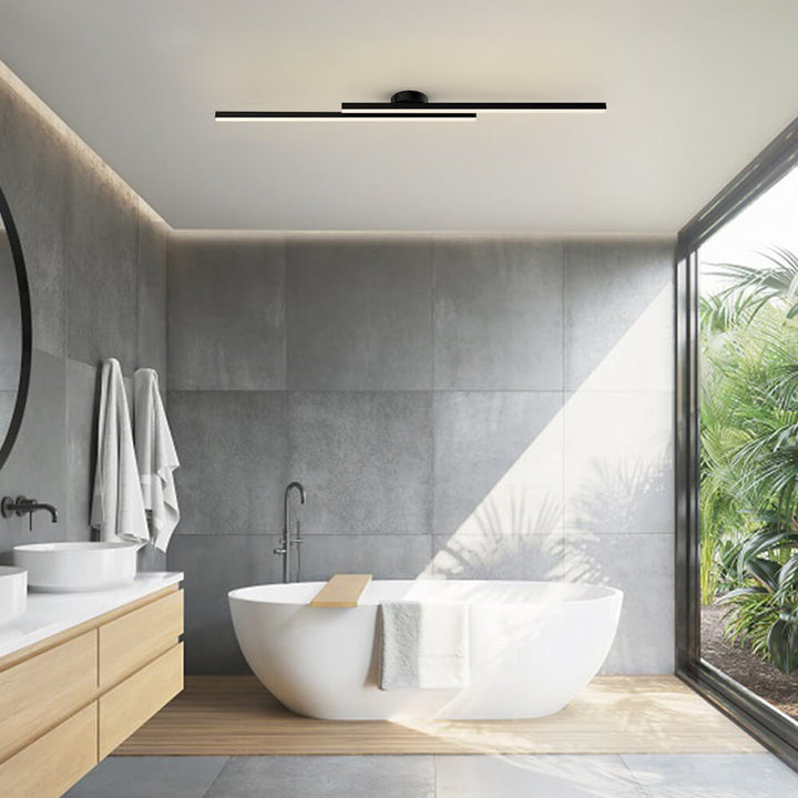 Stylish dimmable LED semi-flush ceiling lamp, modern for contemporary living.