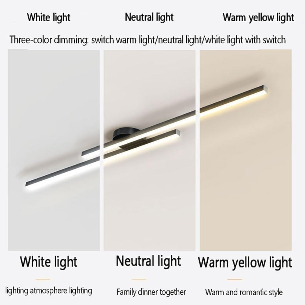White modern LED semi-flush ceiling light, energy-saving and stylish home decor accent.
