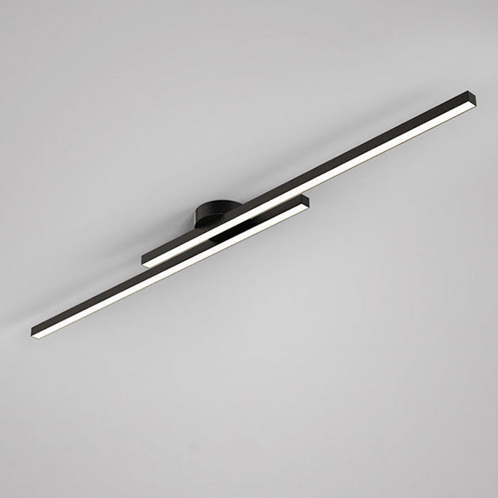Minimalist LED semi-flush ceiling lamp, dimmable for ambient modern lighting.