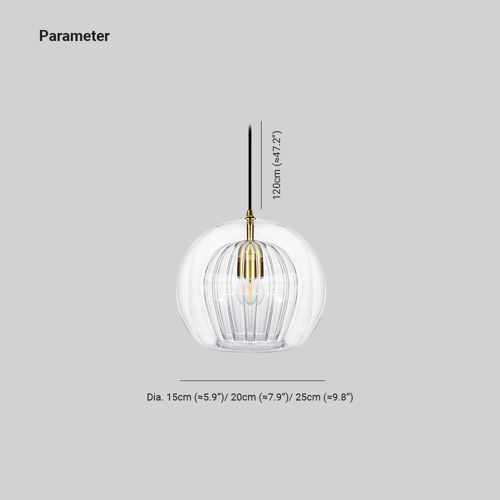 Contemporary globe pendant light, clear glass ceiling lamp adds sophistication to any room.