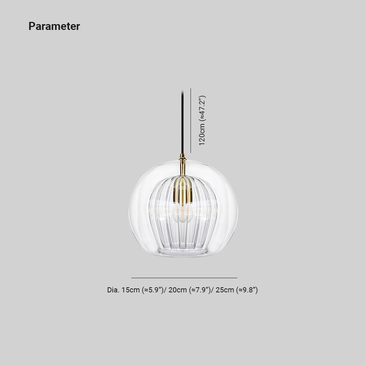 Contemporary globe pendant light, clear glass ceiling lamp adds sophistication to any room.