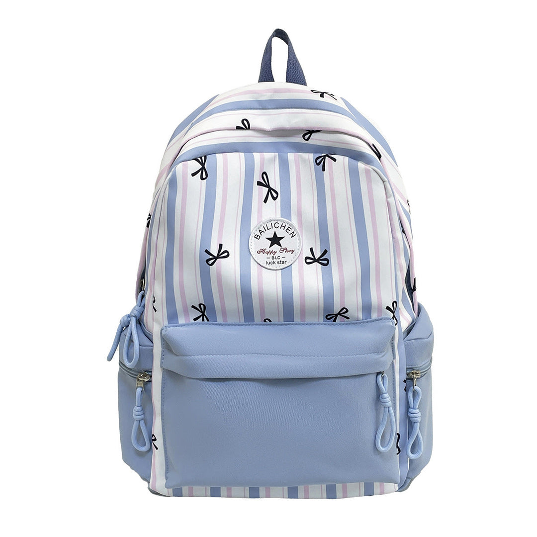 Modern striped backpack, perfect for daily use, school, or travel. Stylish, colorful, and unisex design for students.