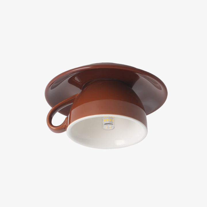 Contemporary Teacup Flush Mount Light, a stylish and decorative home lighting solution for living spaces.