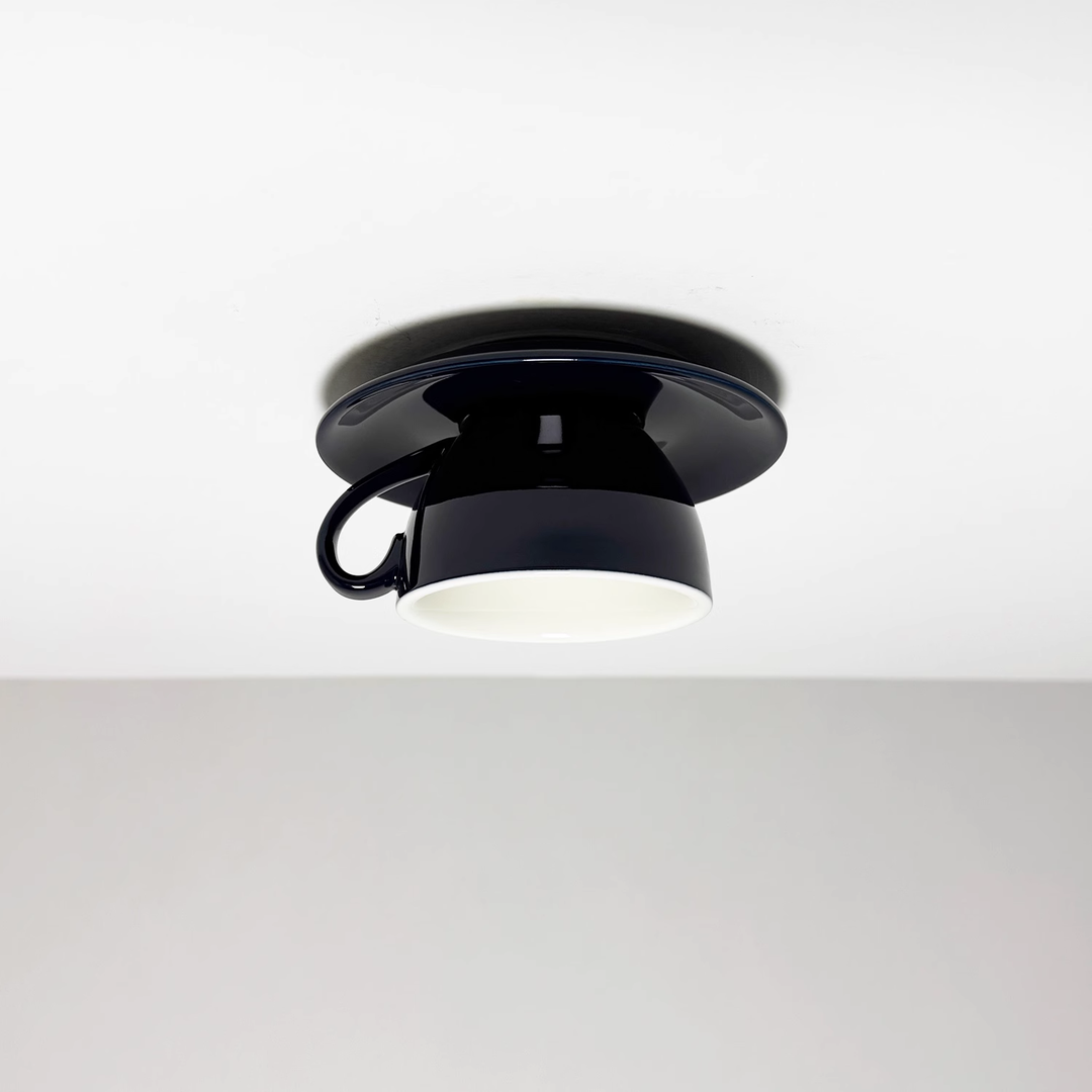 Compact Teacup Flush Mount Ceiling Light, a charming decorative lamp for modern home interiors.