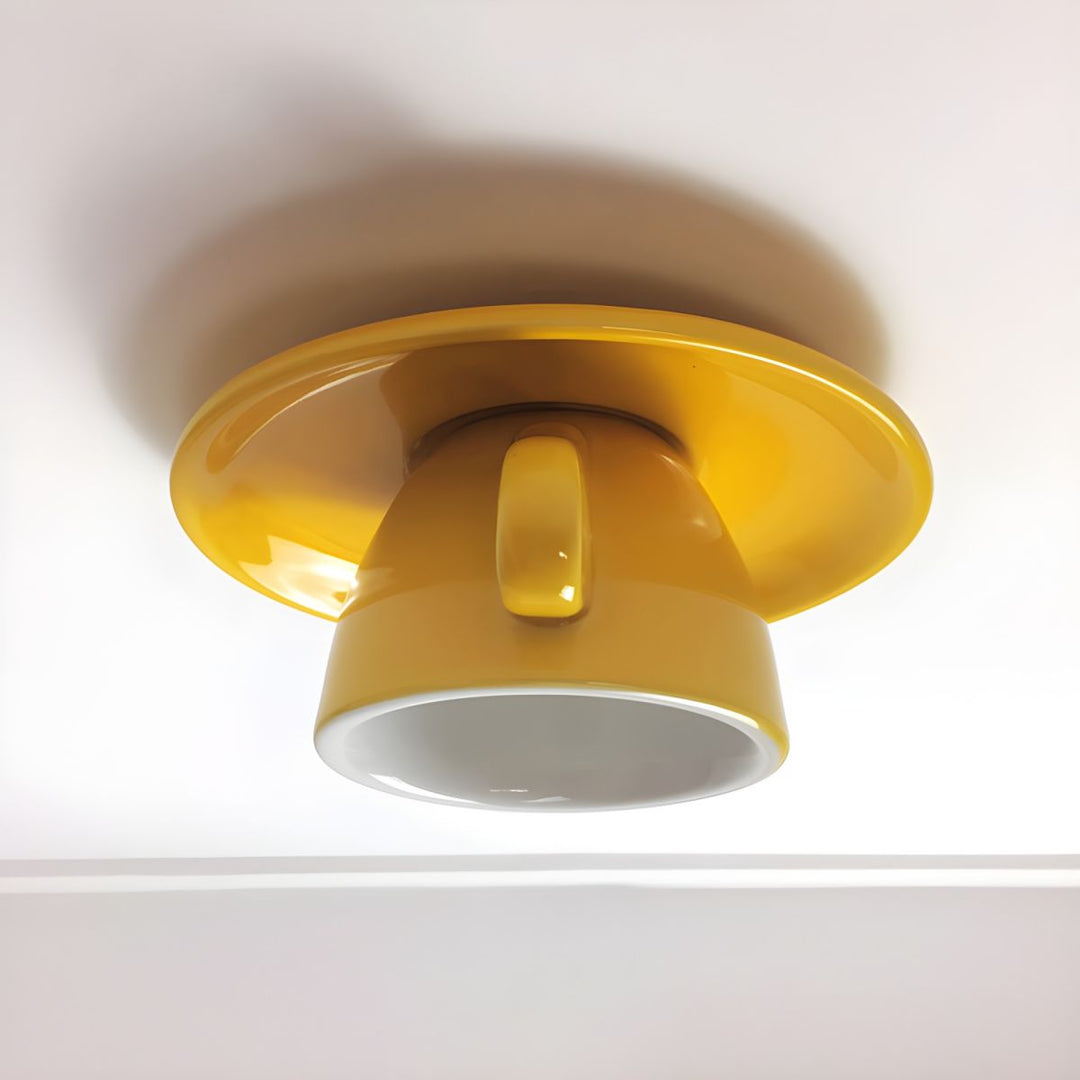 Decorative Teacup Flush Mount Ceiling Light, offering modern illumination for any room.
