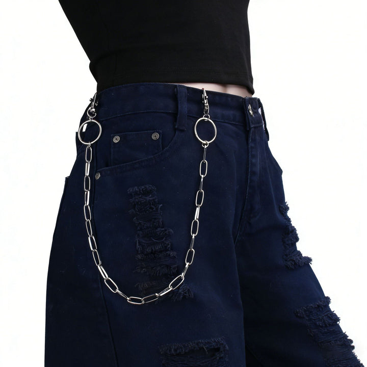Durable stainless steel chain. Trendy unisex accessory for everyday wear, modern fashion & streetwear jewelry.