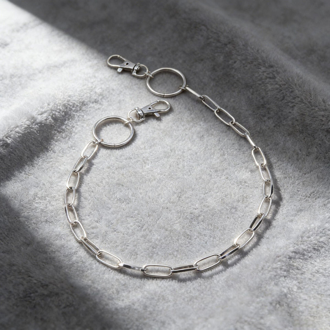 Stylish unisex stainless steel chain in various link styles. Modern fashion and streetwear jewelry accessory.