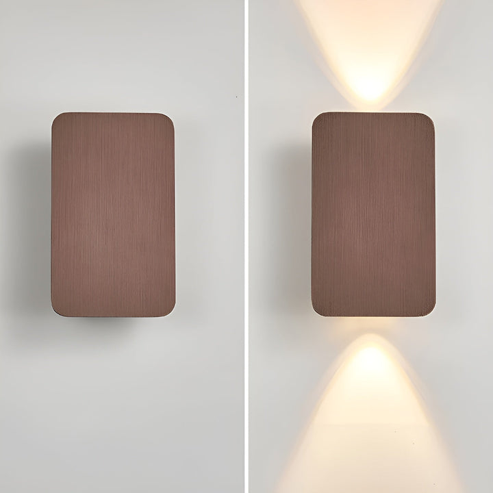 Contemporary up-down LED wall light, ideal for decorative and functional indoor lighting solutions.