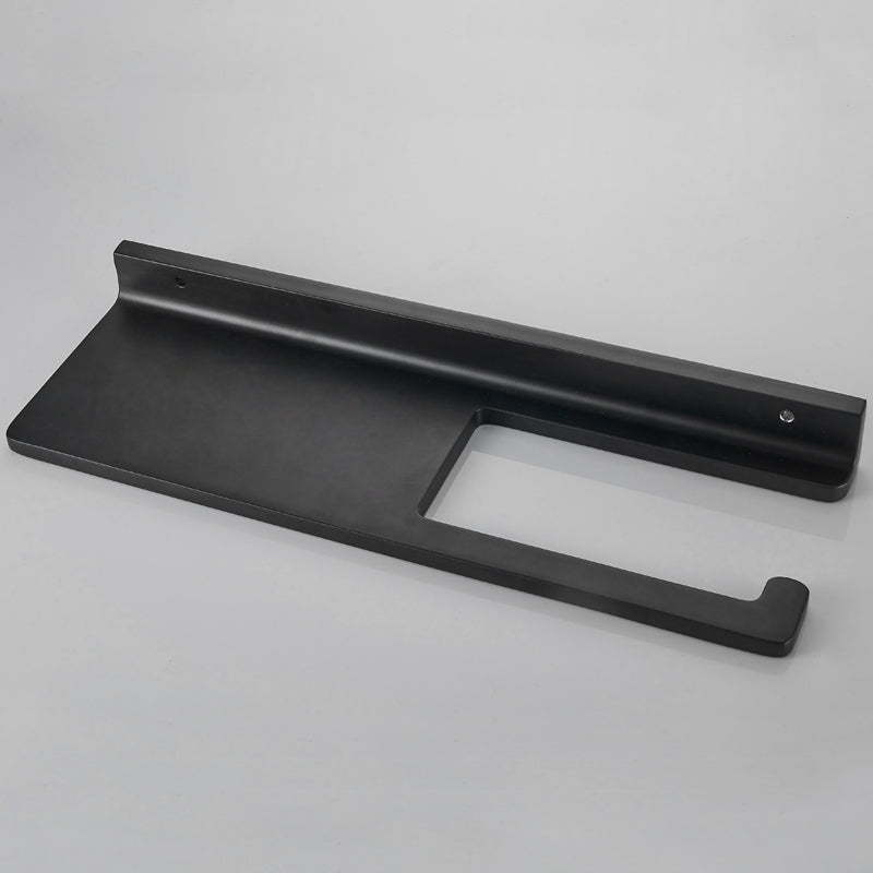 Modern home essential: wall-mounted toilet paper holder, gun grey finish with a handy phone shelf.