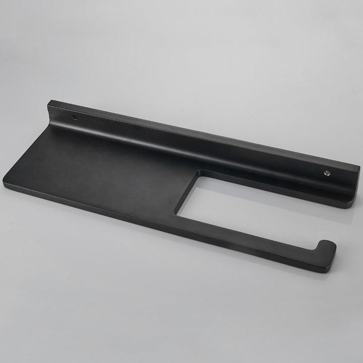 Modern home essential: wall-mounted toilet paper holder, gun grey finish with a handy phone shelf.