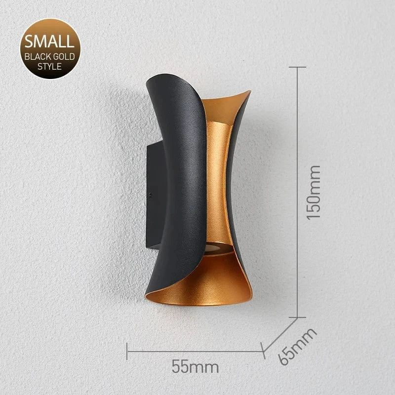 Modern waterproof LED wall light for stylish indoor or outdoor illumination.