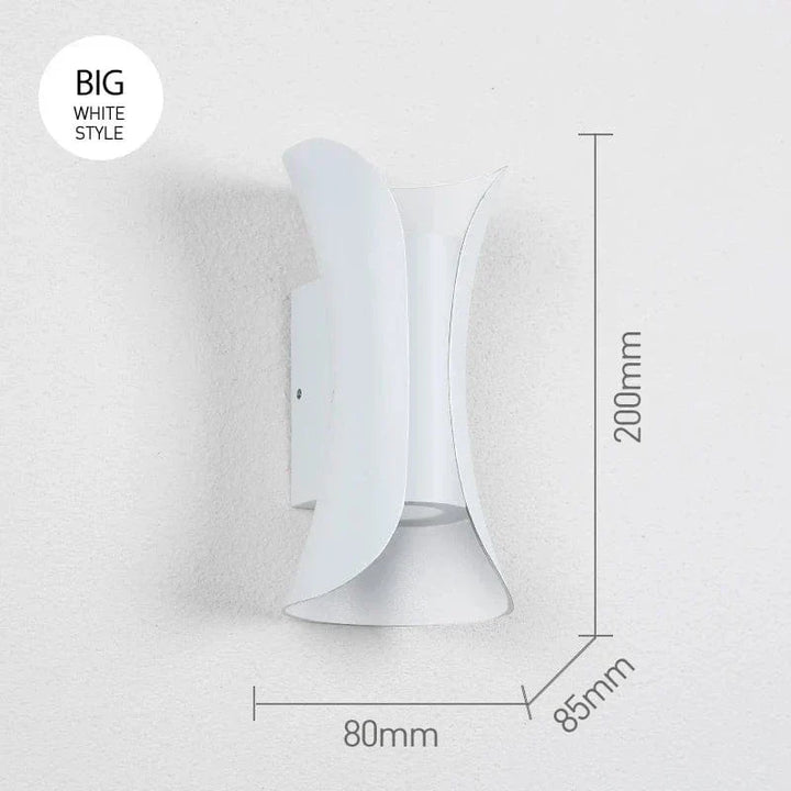 Sleek contemporary LED wall lamp, perfect for exterior home decor and ambient lighting.