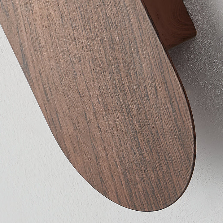 Wood effect LED wall light, round opal glass globe, a perfect blend of style and function.