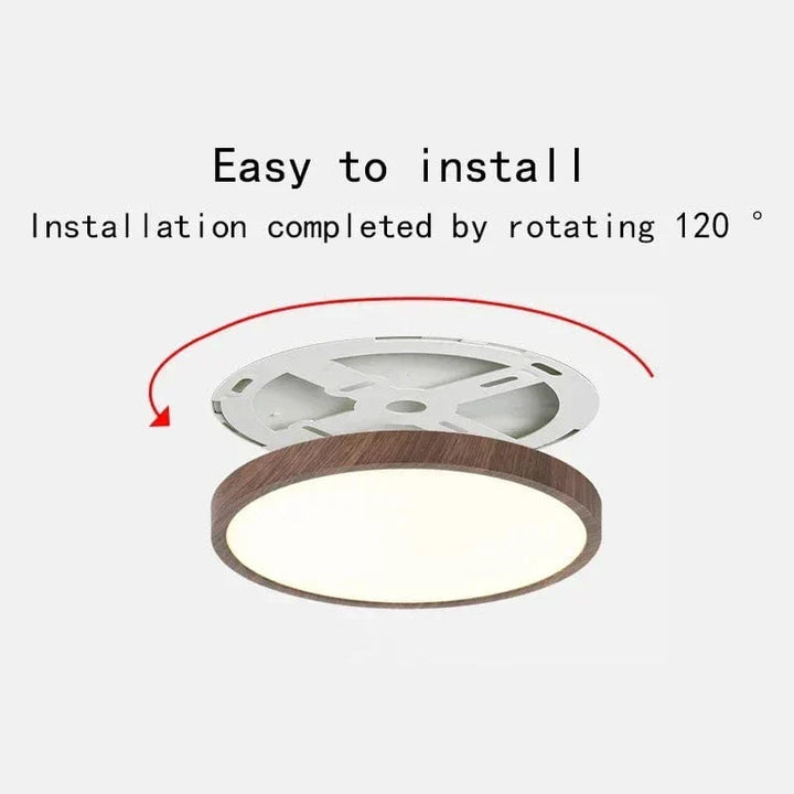 Modern wood LED ceiling light with sleek design & adjustable glow for home. (74)
