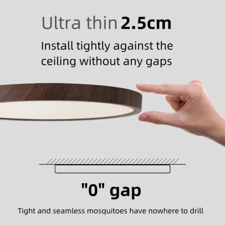 Adjustable LED ceiling light fixture, natural wood, modern design for interior spaces.