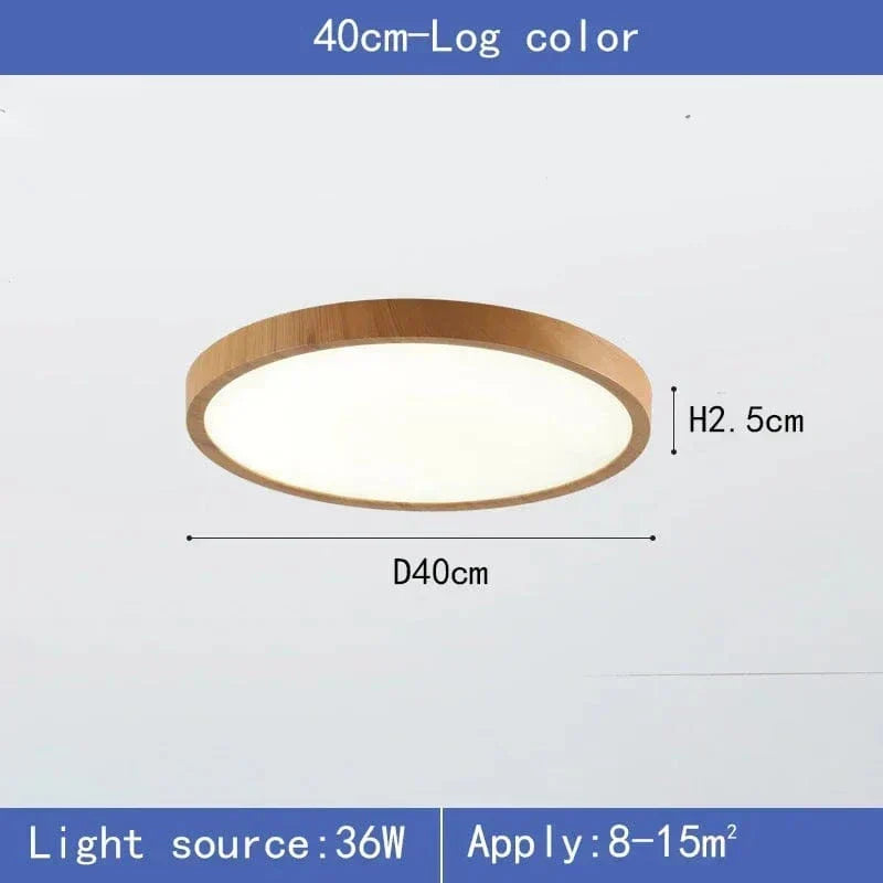 Sleek wooden LED ceiling light for contemporary homes, energy-saving, modern decor.