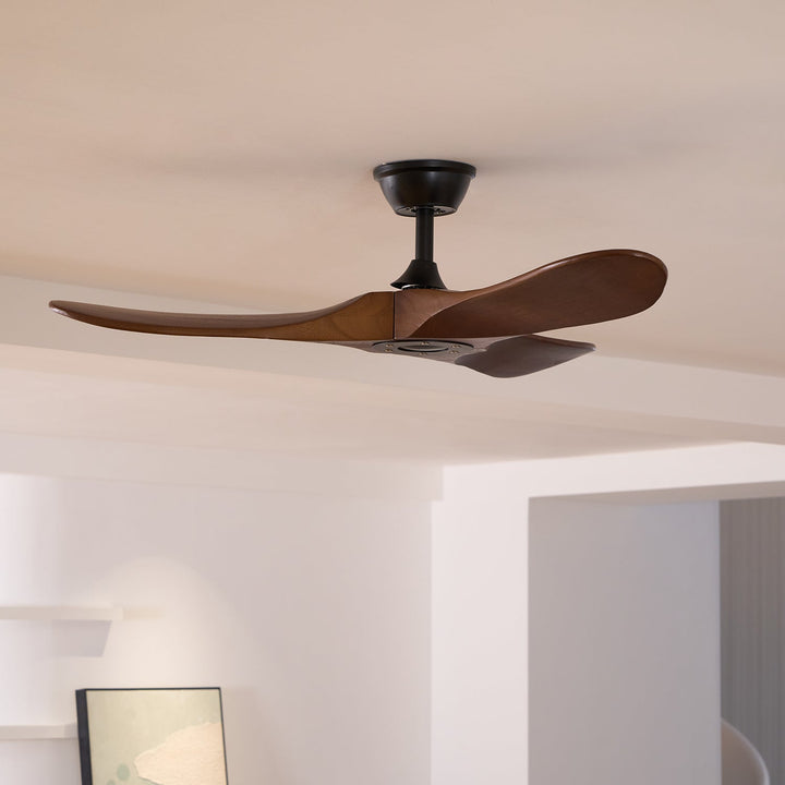 High-quality modern wooden ceiling fan with elegant design & remote functionality.