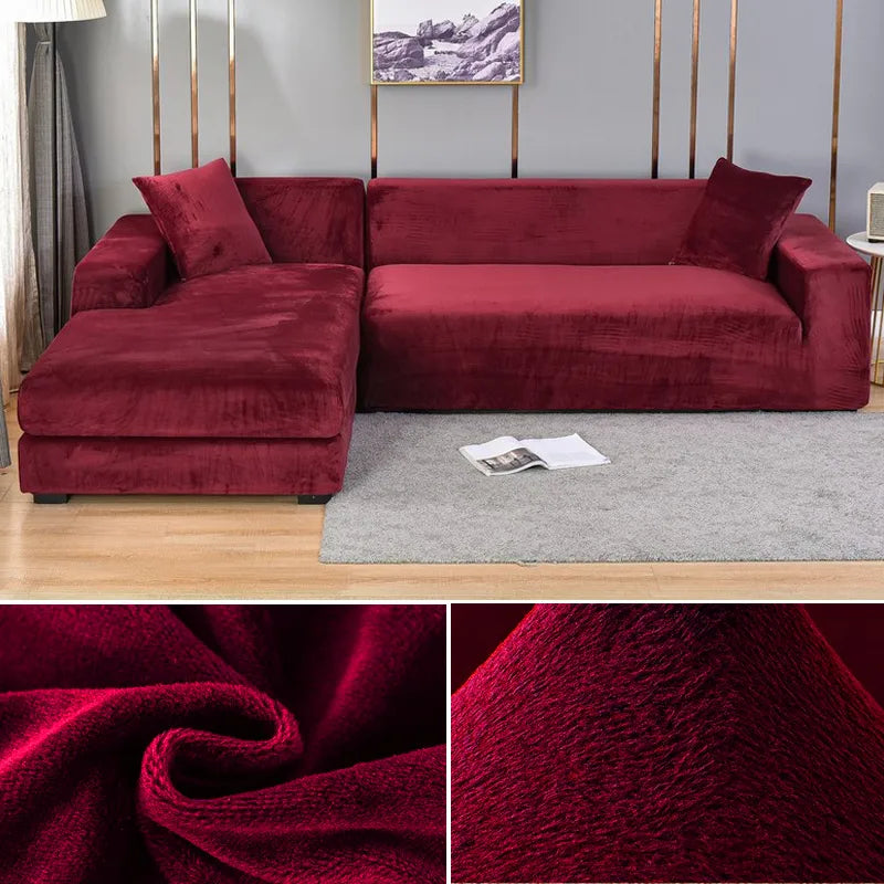 Easy care wrinkle-free sofa cover for modern living rooms. Stretch couch protector, all sizes.