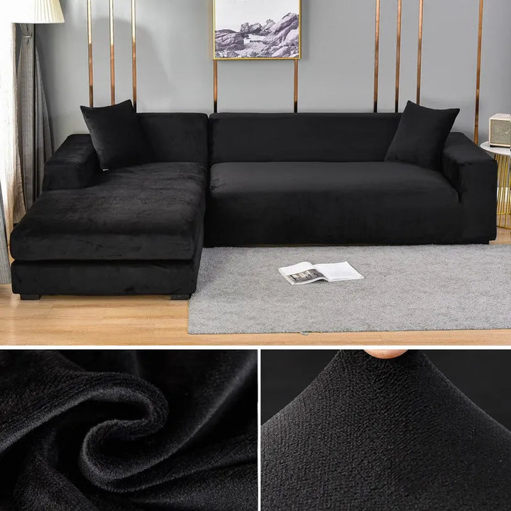 Wrinkle-free washable couch cover, modern style. Furniture protector for living room, easy care.