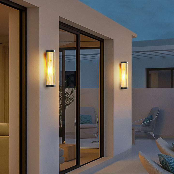 Contemporary Moorey Outdoor Wall Light, ideal for entrance, balcony & garden. IP65 weather-resistant fixture.
