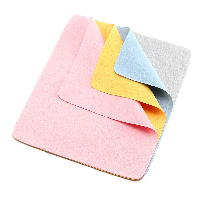 Multicolor premium microfiber cleaning cloth set for streak-free household cleaning. Absorbent & reusable.