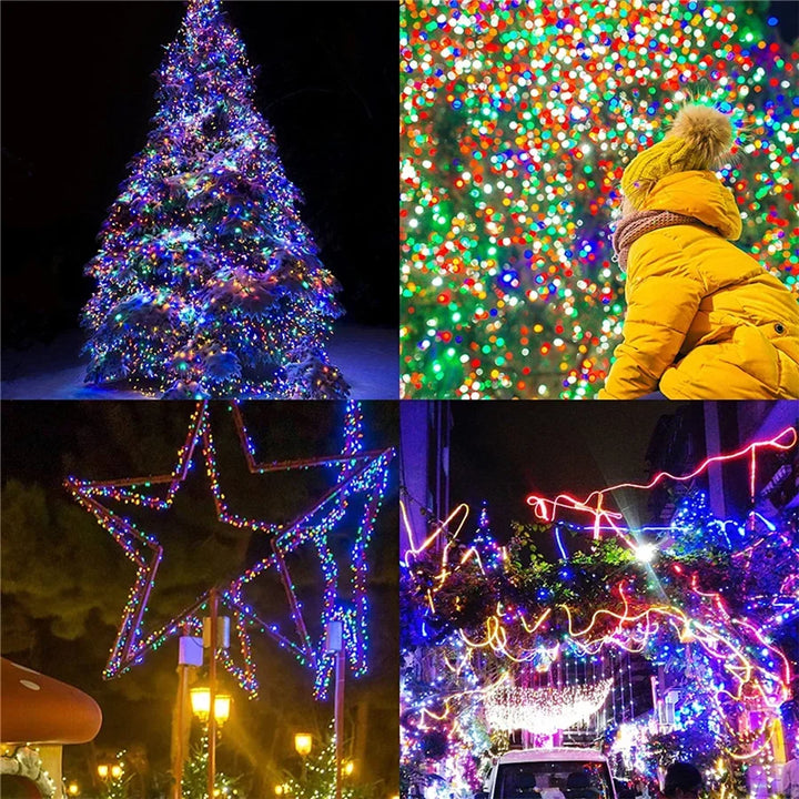 Bright LED rope lights, waterproof and multicolour, offering versatile garden and patio lighting solutions.