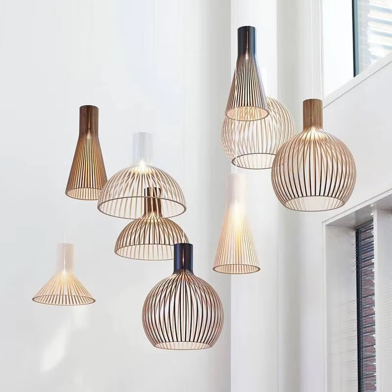 Handcrafted organic wooden pendant lamp, Natura Orb, perfect for modern interior design and cozy home lighting.