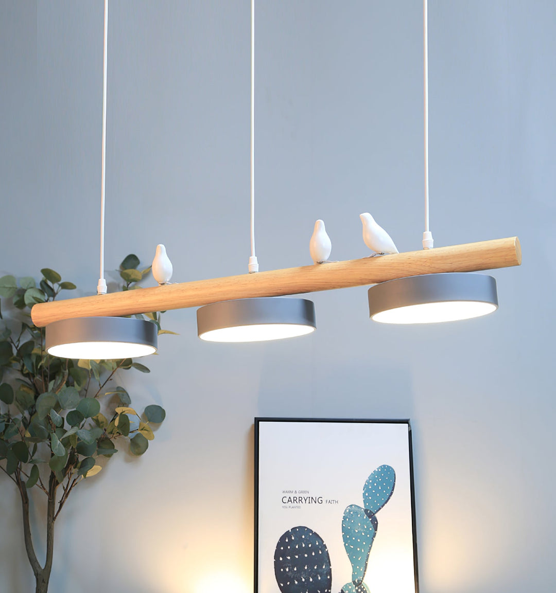 Adjustable LED bird light, nature-inspired, providing ambient illumination.