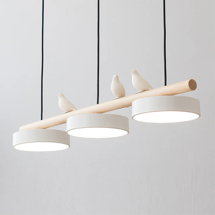 Ceiling pendant light with bird design, nature-inspired, adjustable LED for ambiance.