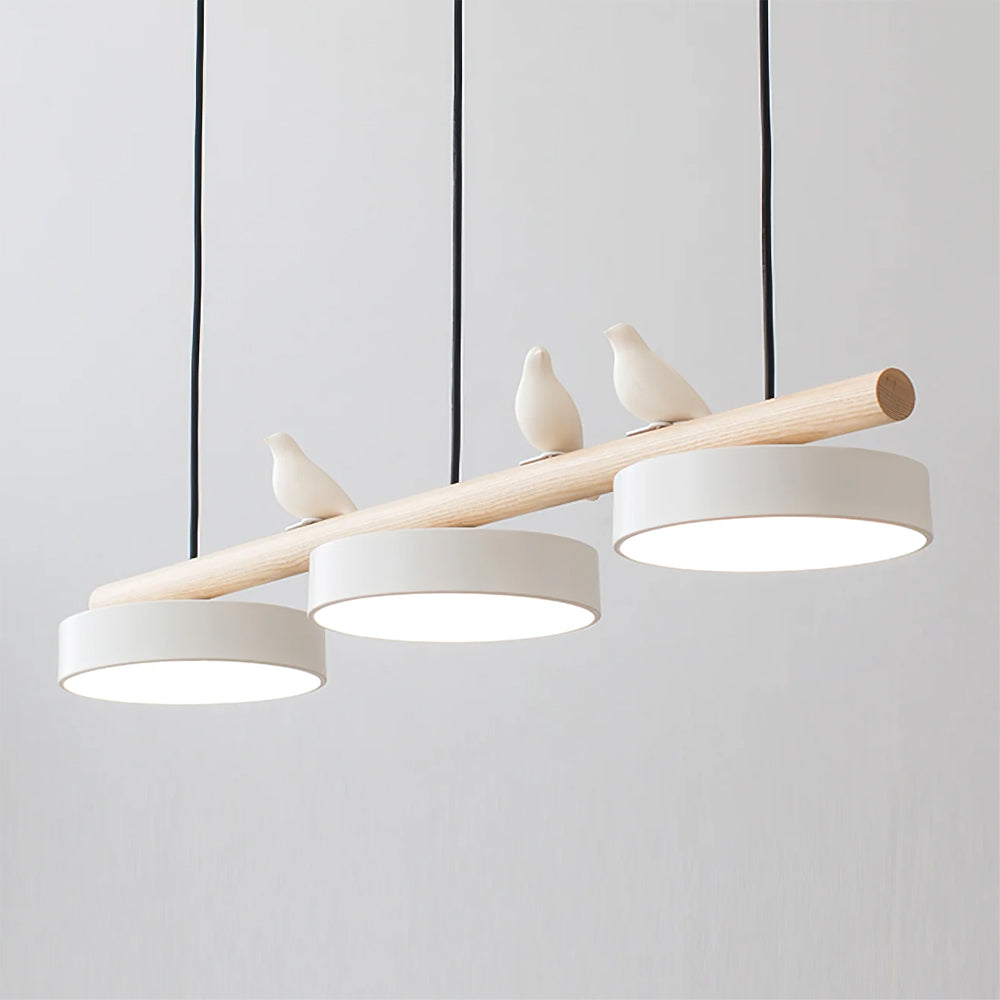 Modern nature-inspired bird pendant, adjustable LED, enhancing home ambiance.