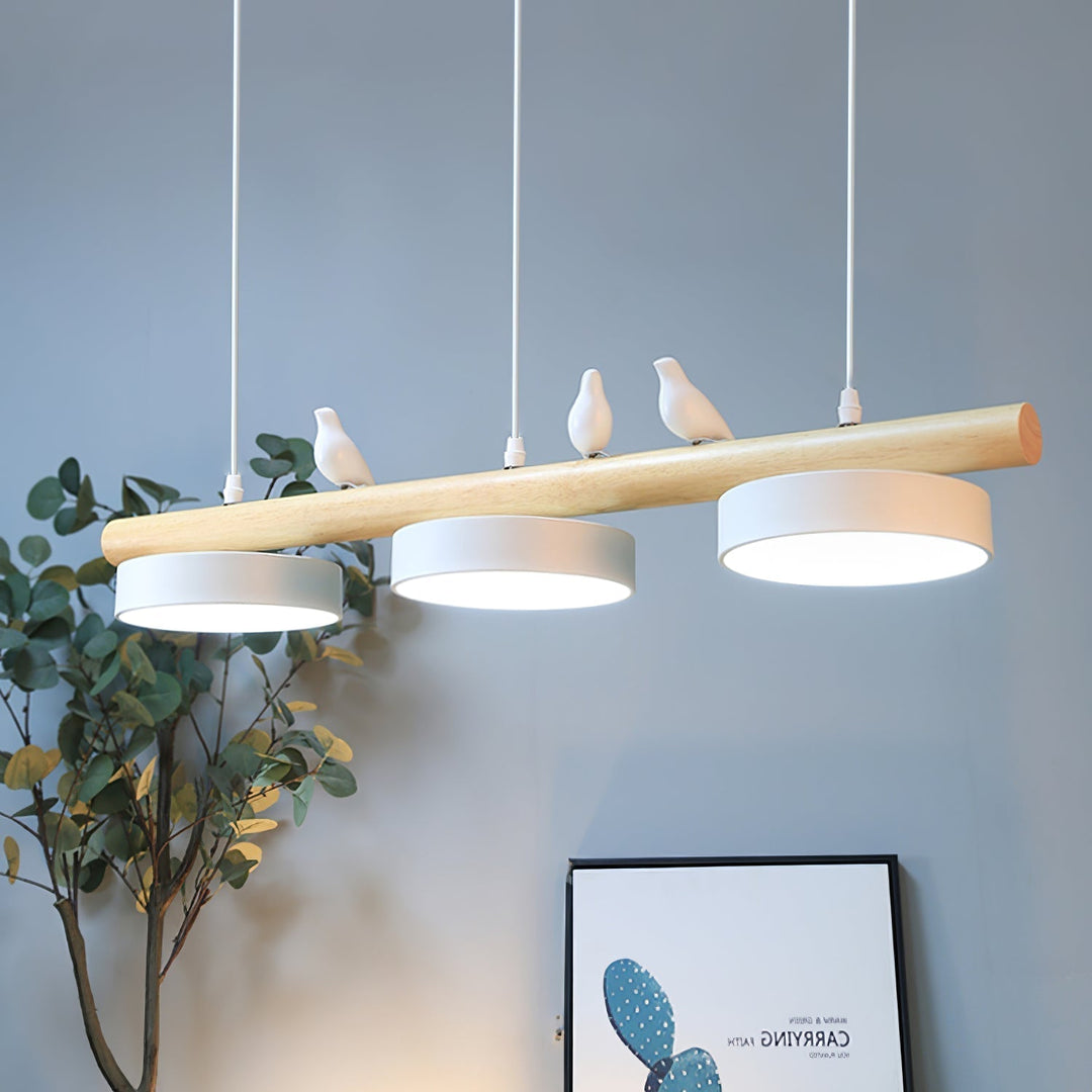 Decorative ceiling light: nature-inspired bird pendant with adjustable LED feature.