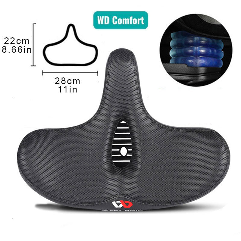 High-quality, extra wide bicycle saddle ensures ultimate comfort and durable performance for diverse cycling.