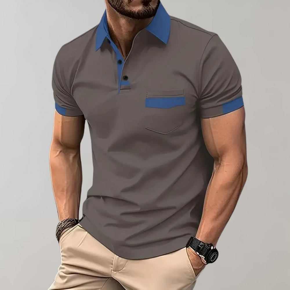 Versatile black men's classic polo shirt, perfect for semi-formal or comfortable casual occasions.