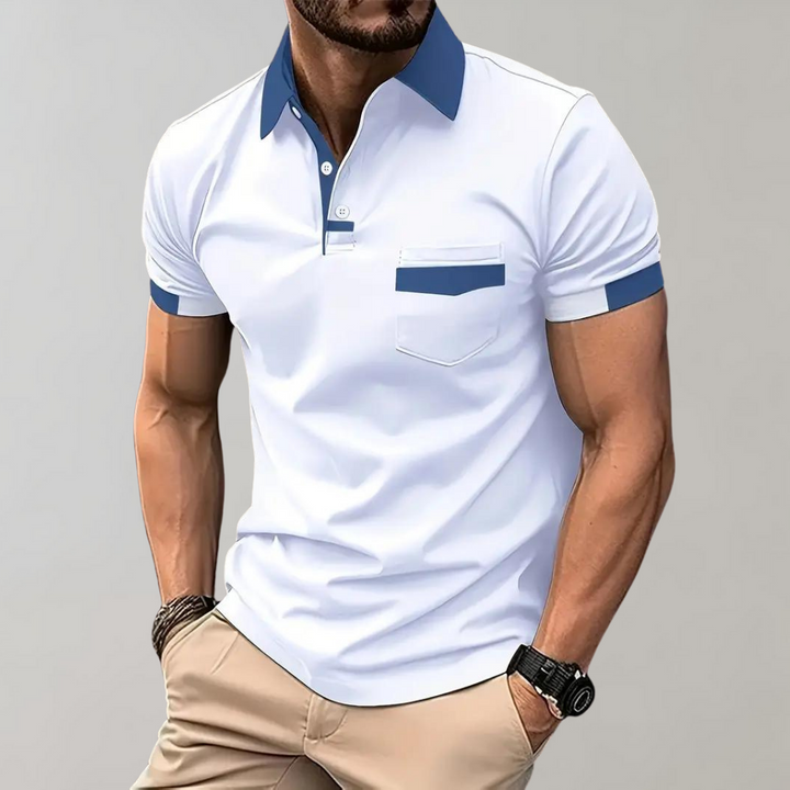 New men's classic polo shirt in a vibrant color, ideal for summer fashion, comfort, and regular fit.