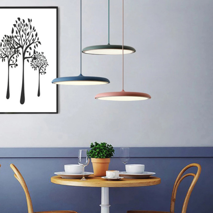 Dining room fixture: Nordic Glow LED pendant lamp, sleek & energy-efficient Scandinavian lighting.