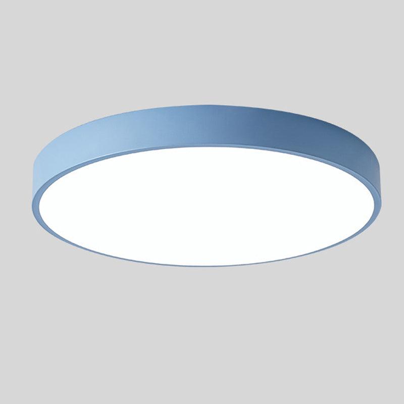 Top view of a colorful Nordic Macaroon LED ceiling light, modern minimalist fixture for home decor.