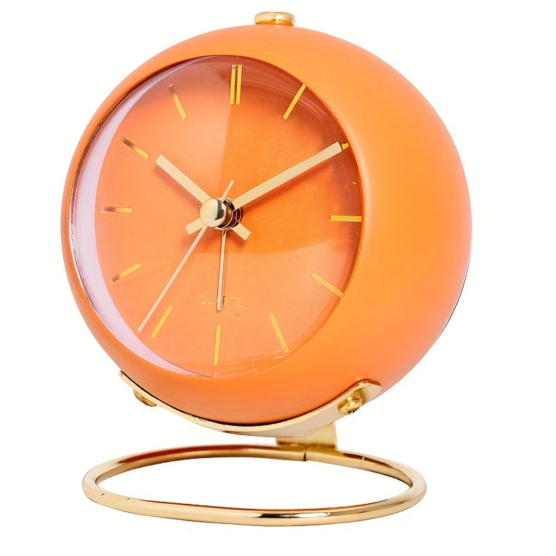 Minimalist Nordic desk clock, sleek metal frame, a modern and silent office or home accessory.