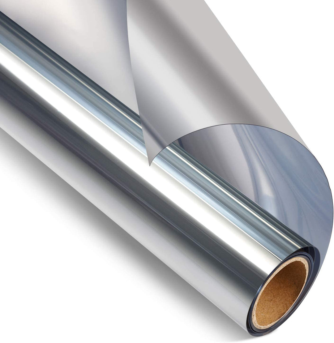 Sleek reflective window film adds modern privacy & sun protection to home or office windows. Light filtering.